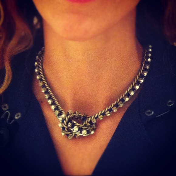 Stella & Dot | Retired La Coco Hematite+Rhinestone Cupchain Necklace - Picture 7 of 16